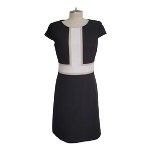 ALYX‎ Women's Midi Dress Cap Sleeve Color Block Sheath Retro Fit Flare Office